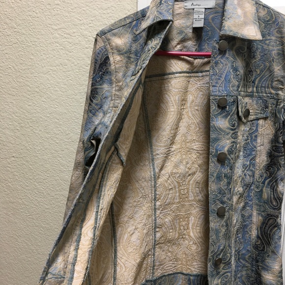 Analogy…Jacket Size S Tan and Blue - Picture 3 of 6
